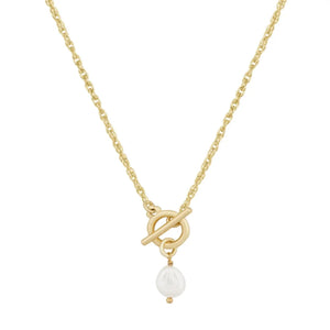 925 Silver OT Buckle Pendant Necklaces 18K Plated Pearl Charm Choker