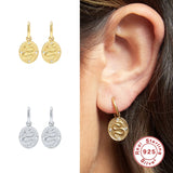925 Sterling Silver Oval Disc Dangle Earrings Punk Snake Statement Drop Earrings