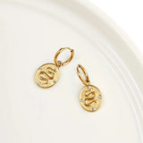 925 Sterling Silver Oval Disc Dangle Earrings Punk Snake Statement Drop Earrings