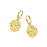 925 Sterling Silver Oval Disc Dangle Earrings Punk Snake Statement Drop Earrings