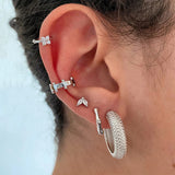 925 Silver Snake Chain Hoop Earrings for Women
