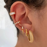 925 Silver Snake Chain Hoop Earrings for Women