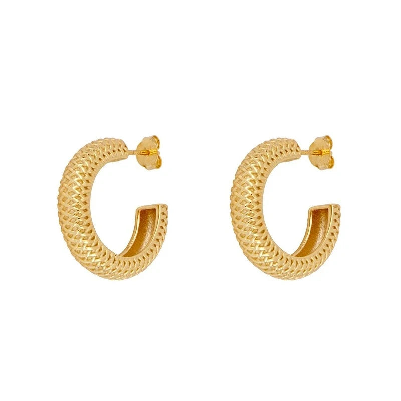 925 Silver Snake Chain Hoop Earrings for Women