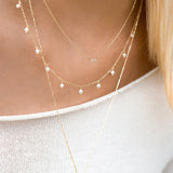 Sterling Silver Pearl Beads Charm Necklace Sea Wave Pendant Necklace