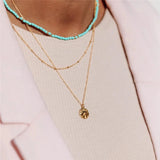 925 Silver Pearl Charm Necklace Sea Wave Disc Pendant