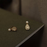 925 Silver Pearl Droplets Earrings 18k Minimalism Fine Jewelry