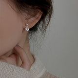 925 Silver Pearl Droplets Earrings 18k Minimalism Fine Jewelry