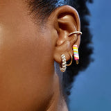 925 Silver Colorful Enamel Rainbow Popsicle Stud Earrings for Women Girls
