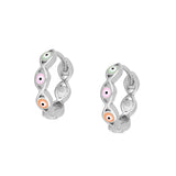 Personalized Evil Eye Hoop Earrings Enamel Colorful Huggie