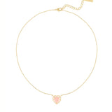 925 Silver Purple Pink Crystal Heart Pendant Necklace Mother's Gift