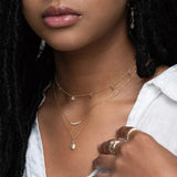925 Silver Purple Zircon Choker Necklace 18K Plated Pendant