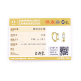 925 Silver Rectangular 6mm Huggie Earrings with Colorful Zircon
