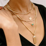 925 Silver Emerald Green Zircon Pendant Necklace