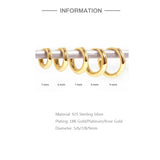 925 Sterling Silver Small Hoop Earrings For Women Girls