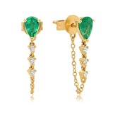 925 Silver Water Drop Zircon Tassel Earrings