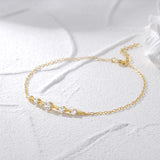 925 Sterling Silver Row Five Zircon Bracelet For Women