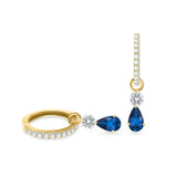 925 Silver Royal Garnet Red CZ Charm Dangle Earrings For Women