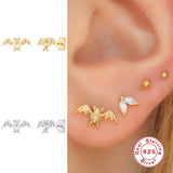 925 Silver Scorpion Bat Stud Earring Punk Rock Halloween Party Jewelry
