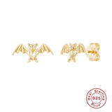 925 Silver Scorpion Bat Stud Earring Punk Rock Halloween Party Jewelry