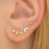 925 Silver Scorpion Bat Stud Earring Punk Rock Halloween Party Jewelry
