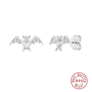 925 Silver Scorpion Bat Stud Earring Punk Rock Halloween Party Jewelry