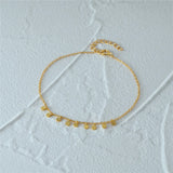 925 Sterling Silver Sequins Bracelet Minimalist Style Adjustable Chain