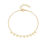 925 Sterling Silver Sequins Bracelet Minimalist Style Adjustable Chain