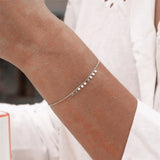 925 Sterling Silver Sequins Bracelet Minimalist Style Adjustable Chain