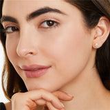 925 Silver Pearl Stud Earrings C Shape Triangle Piercing Studs
