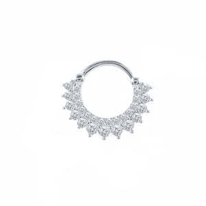 925 Silver Double Layer Rhinestone Hoop Earrings for Women