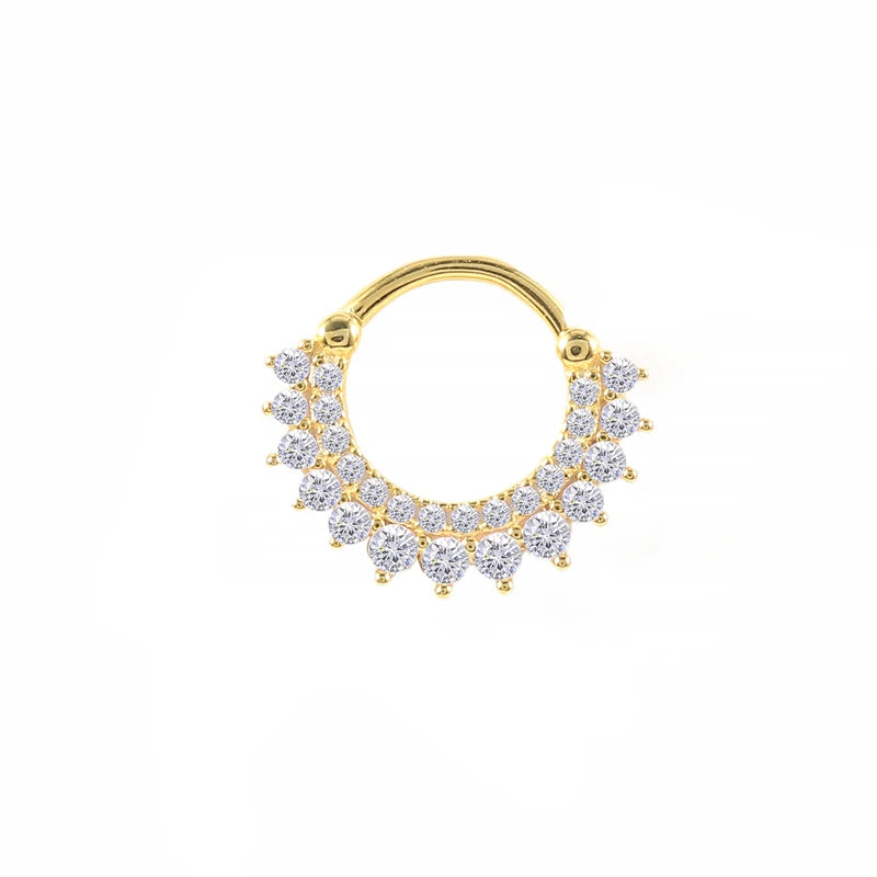 925 Silver Double Layer Rhinestone Hoop Earrings for Women