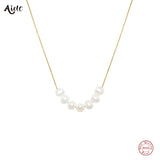925 Silver Pearl Beads Pendant Necklace for Women