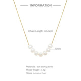 925 Sterling Silver Pearl Beads Pendant Necklaces For Women