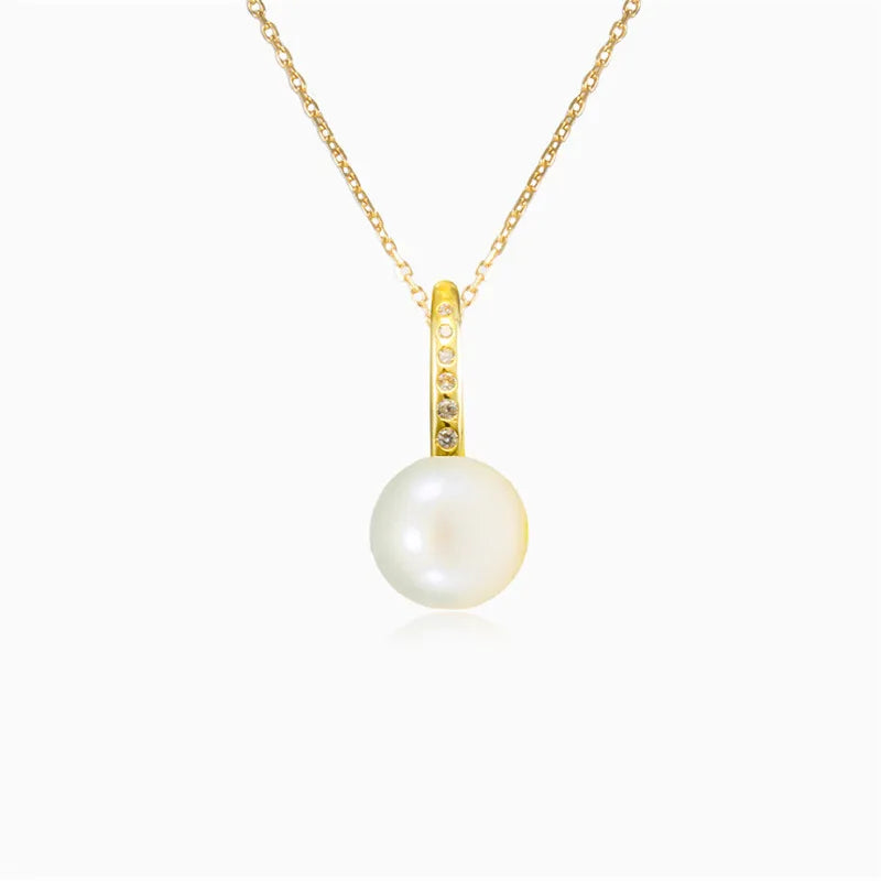 925 Sterling Silver Pearl Beads Pendant Necklaces For Women