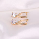 925 Silver CZ Charm Circle Drop Earrings Wedding Engagement Party Jewelry