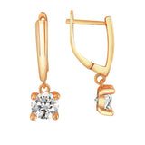 925 Silver CZ Charm Circle Drop Earrings Wedding Engagement Party Jewelry