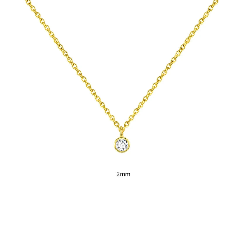 925 Silver Zircon Pendant Chain Choker Necklace for Women