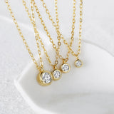 925 Silver Zircon Pendant Chain Choker Necklace for Women