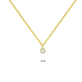925 Silver Zircon Pendant Chain Choker Necklace for Women