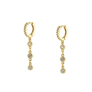 925 Silver Zircon Bee Pendant Drop Earrings