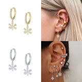 925 Silver Zircon Bee Pendant Drop Earrings