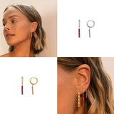 925 Silver Zircon Bee Pendant Drop Earrings