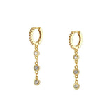 925 Silver Zircon Bee Pendant Drop Earrings