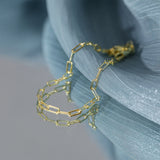 925 Silver Hollow Thick Chain Bracelet Women Minimalist Rock Punk Jewelry