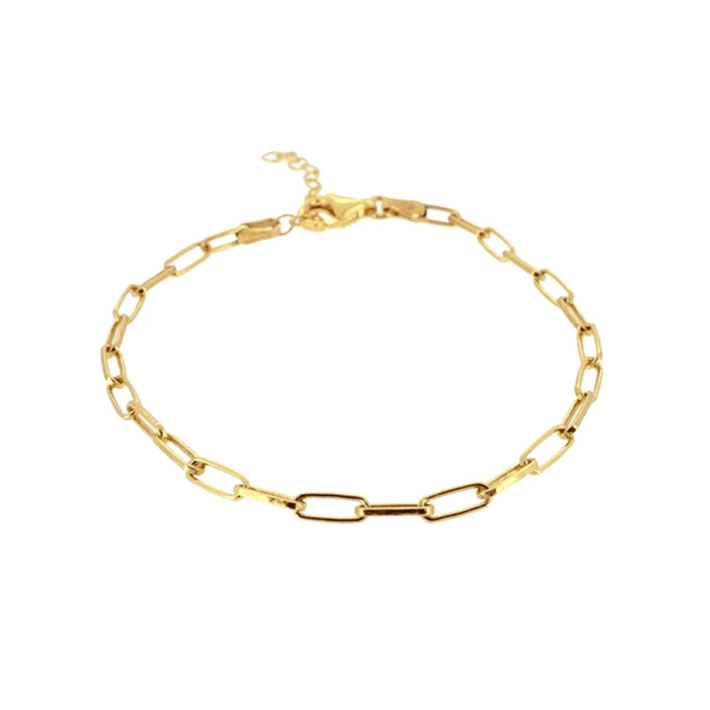 925 Silver Hollow Thick Chain Bracelet Women Minimalist Rock Punk Jewelry