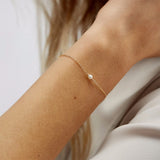 925 Silver Pearl Chain Bracelet for Women 18K Plated