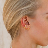 925 Silver Clip Earrings with Zircon Pendant