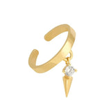 925 Silver Clip Earrings with Zircon Pendant