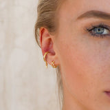 925 Silver Clip Earrings with Zircon Pendant