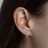 925 Silver Zircon Hoop Earrings Piercing Jewelry for Women